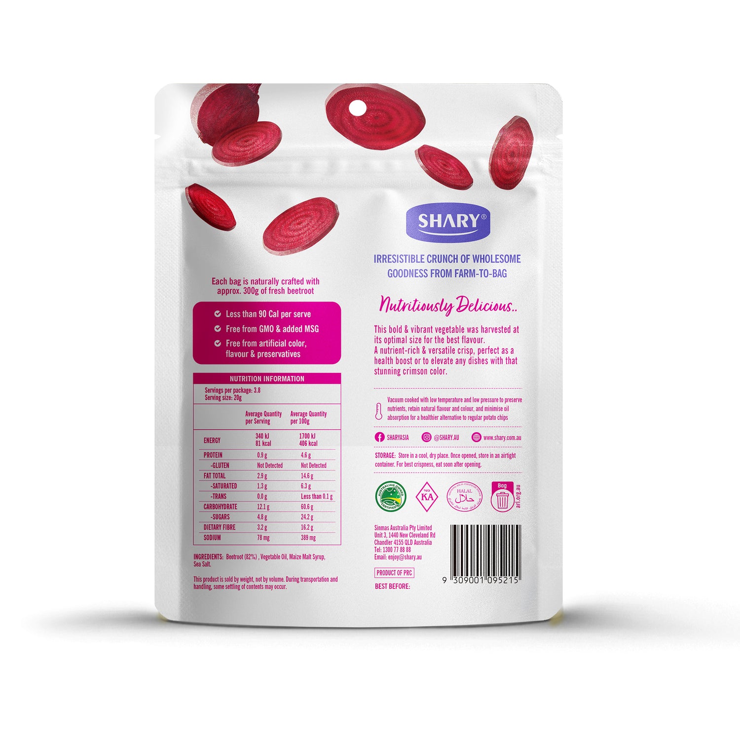 Shary Beetroot Crisps 75g - Shary Australia