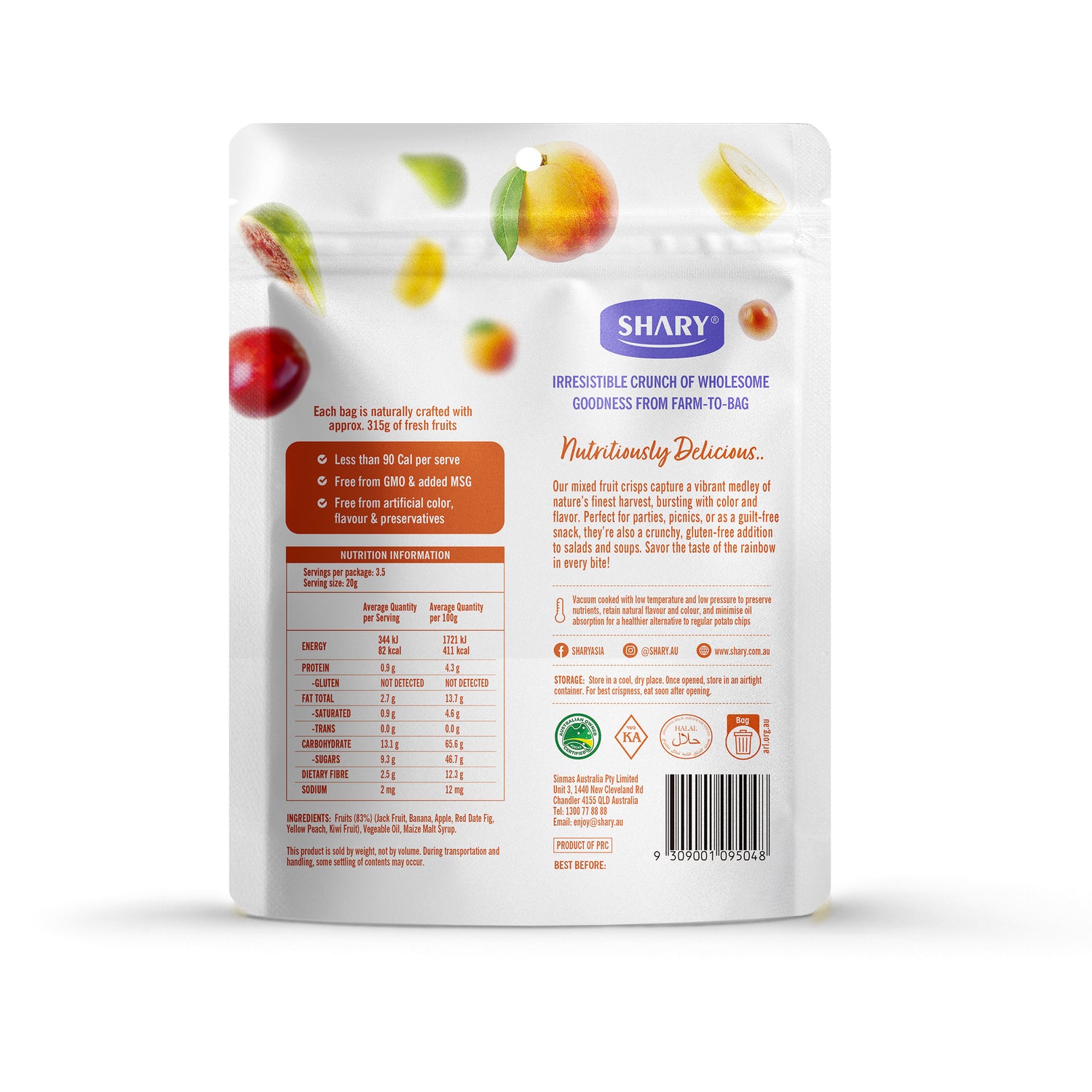 Shary Mixed Fruit Crisps 70g - Shary Australia